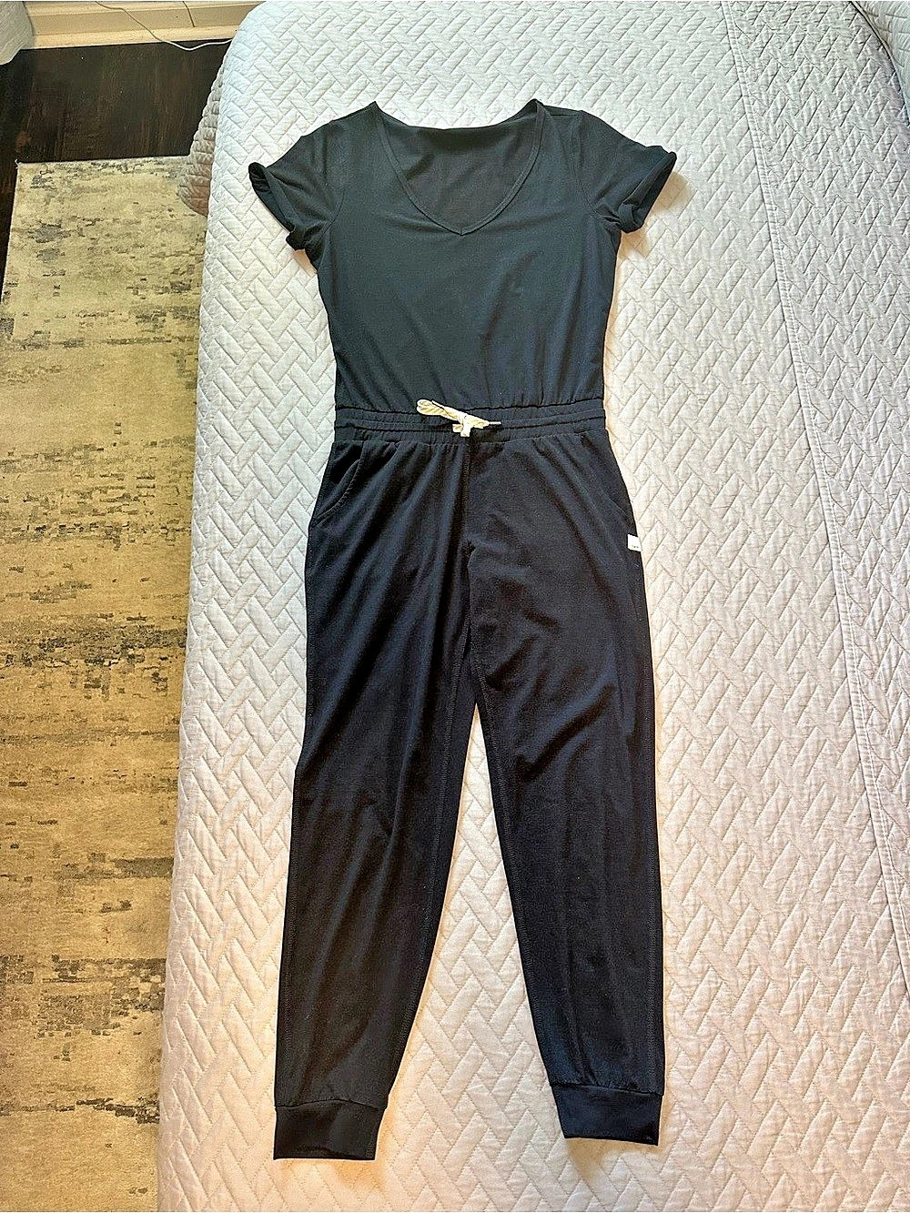 Vuori All Day Jumpsuit Black Short Sleeve